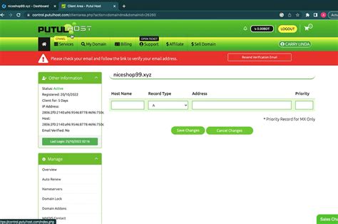 DNS Records Setup for Putulhost .